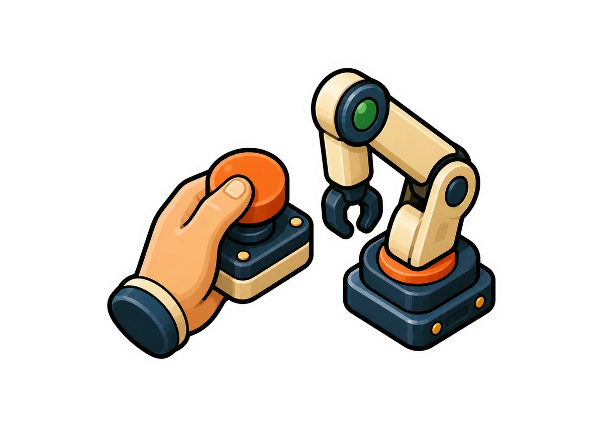win.sh sticker illustration for Why the Zero Human Company Is a Bad Idea